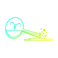 cold gradient line drawing happy cartoon spilled chemicals
