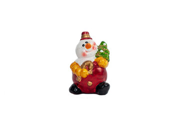 Christmas tree decoration toy, snowman, isolated