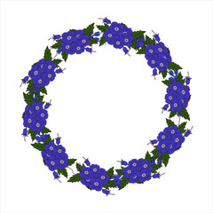 Romantic wreath with flowers and leaves. Romantic vector elements for card. Save the date and invitation.