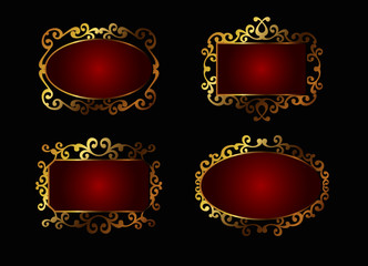 Beautiful golden premium luxury classic retro frames