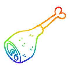 rainbow gradient line drawing cartoon well cooked meat