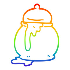 rainbow gradient line drawing cartoon honey pot