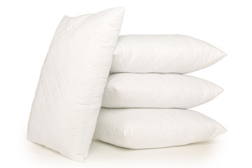 white pillows on pure white background
