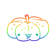 rainbow gradient line drawing cartoon pumpkin