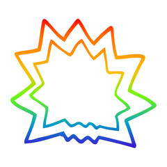 rainbow gradient line drawing cartoon explosion