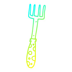 cold gradient line drawing cartoon fork
