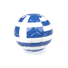 Soccer ball with the flag of Greece