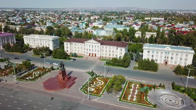 Taraz Kazahstan administration city center drone