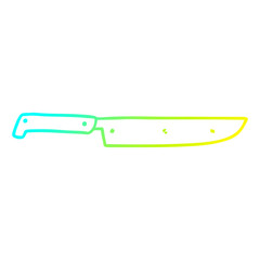 cold gradient line drawing cartoon kitchen knife