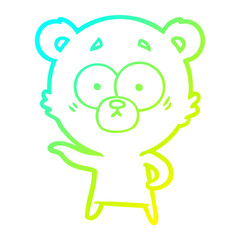 cold gradient line drawing anxious bear cartoon