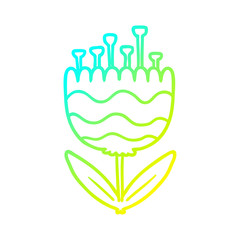 cold gradient line drawing cartoon patterned flower