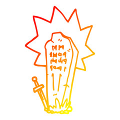 warm gradient line drawing cartoon heros grave