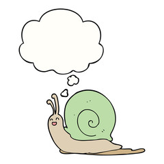 cartoon snail and thought bubble