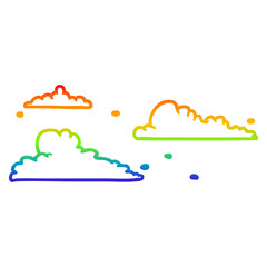 rainbow gradient line drawing clouds drifting by