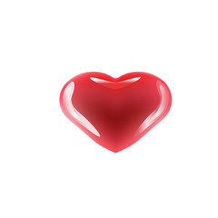 Beautiful red heart on a white isolated background