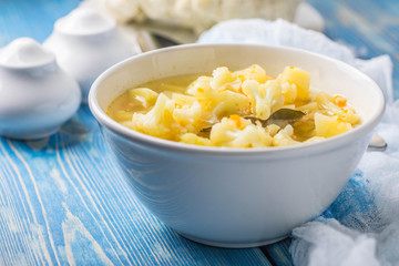 Fresh cauliflower soup.