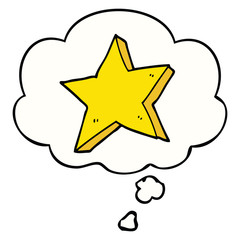 cartoon star and thought bubble