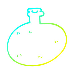 cold gradient line drawing cartoon glass bottle