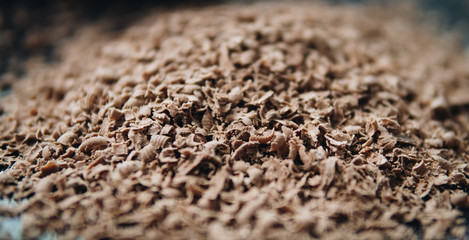 detail of grated chocolate