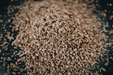 detail of grated chocolate