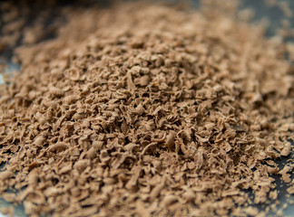 detail of grated chocolate
