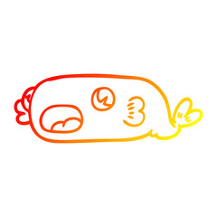 Obraz premium warm gradient line drawing cartoon fish