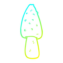 cold gradient line drawing cartoon mushroom