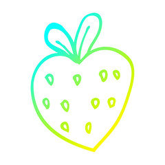 cold gradient line drawing cartoon strawberry fr