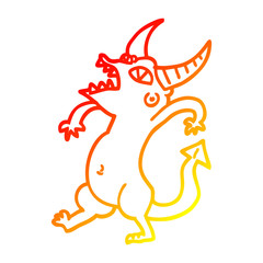 warm gradient line drawing cartoon halloween monster