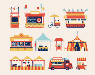 Amusement park kiosks set