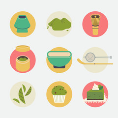 Matha round icons or stickers