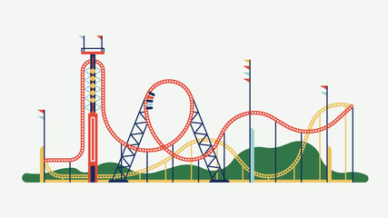 Amusement park roller coaster