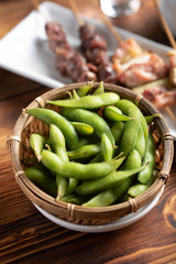 boiled edamame, japanese izakaya style