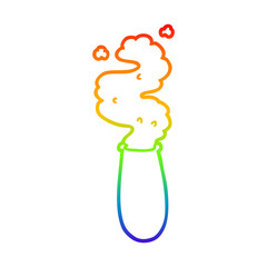 rainbow gradient line drawing cartoon science test tube