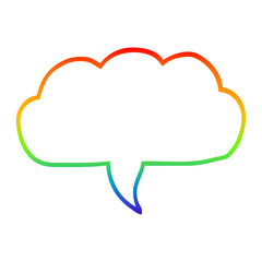 rainbow gradient line drawing cartoon cloud speech bubble