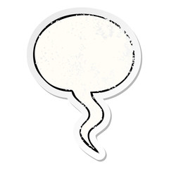 cartoon speech bubble distressed sticker and speech bubble distressed sticker