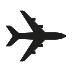 Fototapeta na wymiar Plane simple icon. Vector