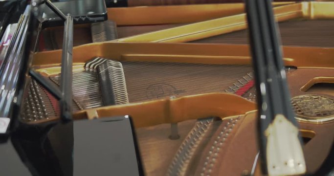 Back side of automatic piano playing by itself
