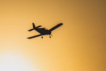 Air travel over lake Garda, Italy