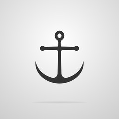 Anchor icon isolated on gray background. Vector illustration.