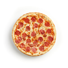 Double pepperomi pizza isolated