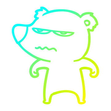 recommend clip art: cold gradient line drawing annoyed bear cartoon
