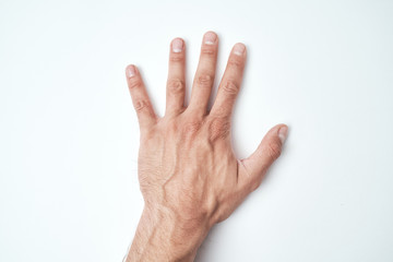 Male hand with gesture sign