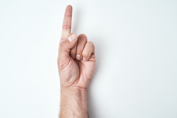 Male hand with gesture sign