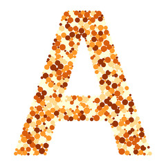 A letter color distributed circles dots illustration