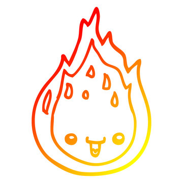 recommend clip art: warm gradient line drawing cartoon flame