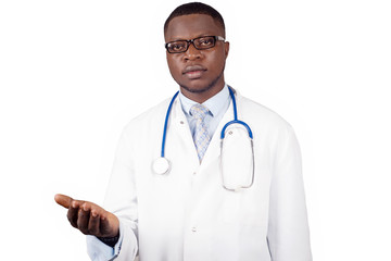 Fototapeta premium confident young man doctor isolated on white background.
