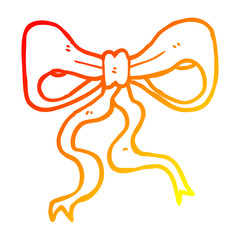 warm gradient line drawing cartoon bow