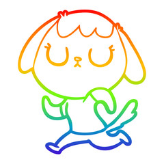 rainbow gradient line drawing cute cartoon dog