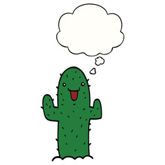 cartoon cactus and thought bubble